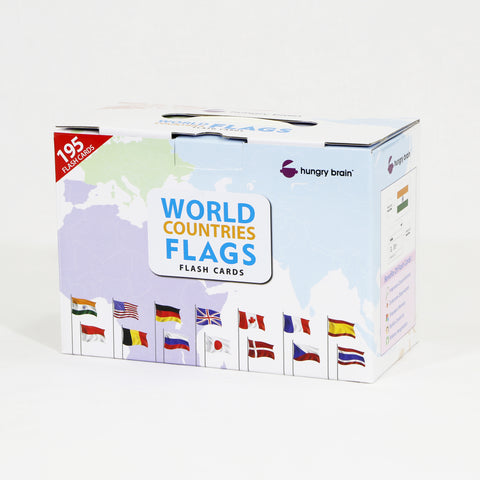 Hungry Brain World Countries Flags Flash Cards for kids I 195 flags cards for Educational Learning for Babies 9 months to 10 years